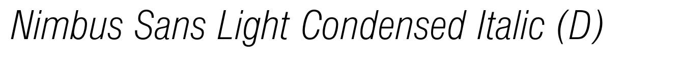 Nimbus Sans Light Condensed Italic (D) image